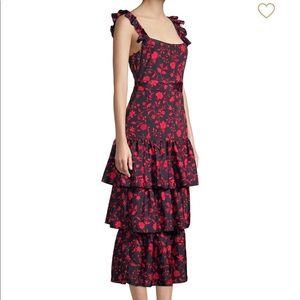 Likely Tiered Midi Ruffle Dress